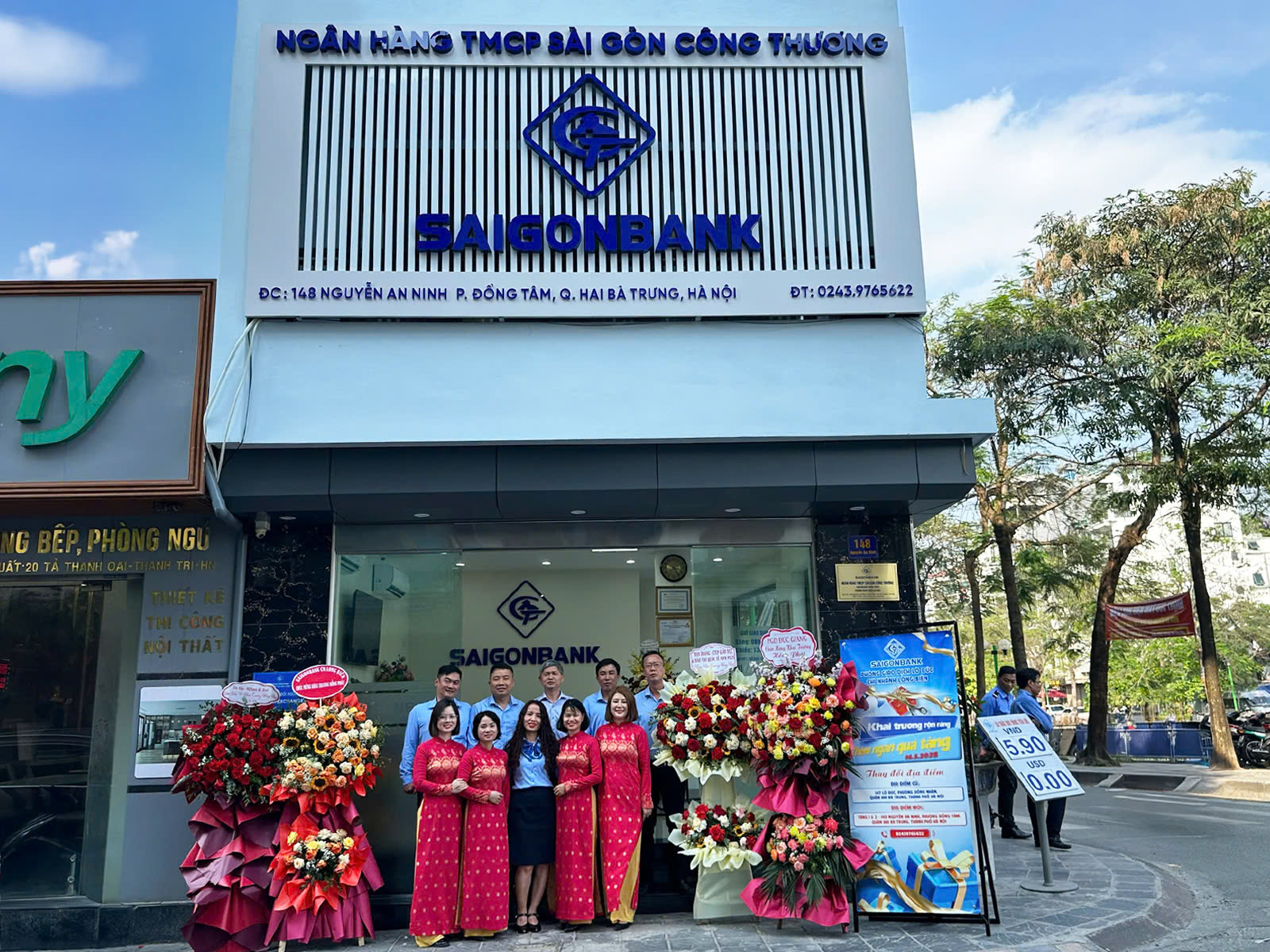 THÔNG BÁO KHAI TRƯƠNG ĐỊA ĐIỂM GIAO DỊCH MỚI PGD LÒ ĐÚC - SAIGONBANK - CN LONG BIÊN