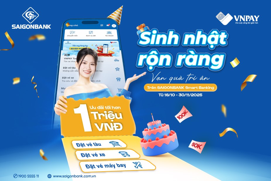 Rộn ràng đón sinh nhật tuổi 38 cùng SAIGONBANK, ngập tràn ưu đãi tri ân khách hàng