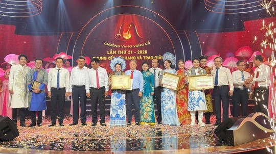 Toàn cảnh đêm vinh danh Chuông vàng vọng cổ 2026: Dấu ấn thăng hoa của nghệ thuật truyền thống